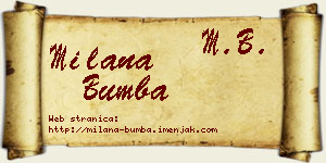 Milana Bumba vizit kartica